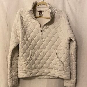 Cream Quilted Half-Zip Pullover